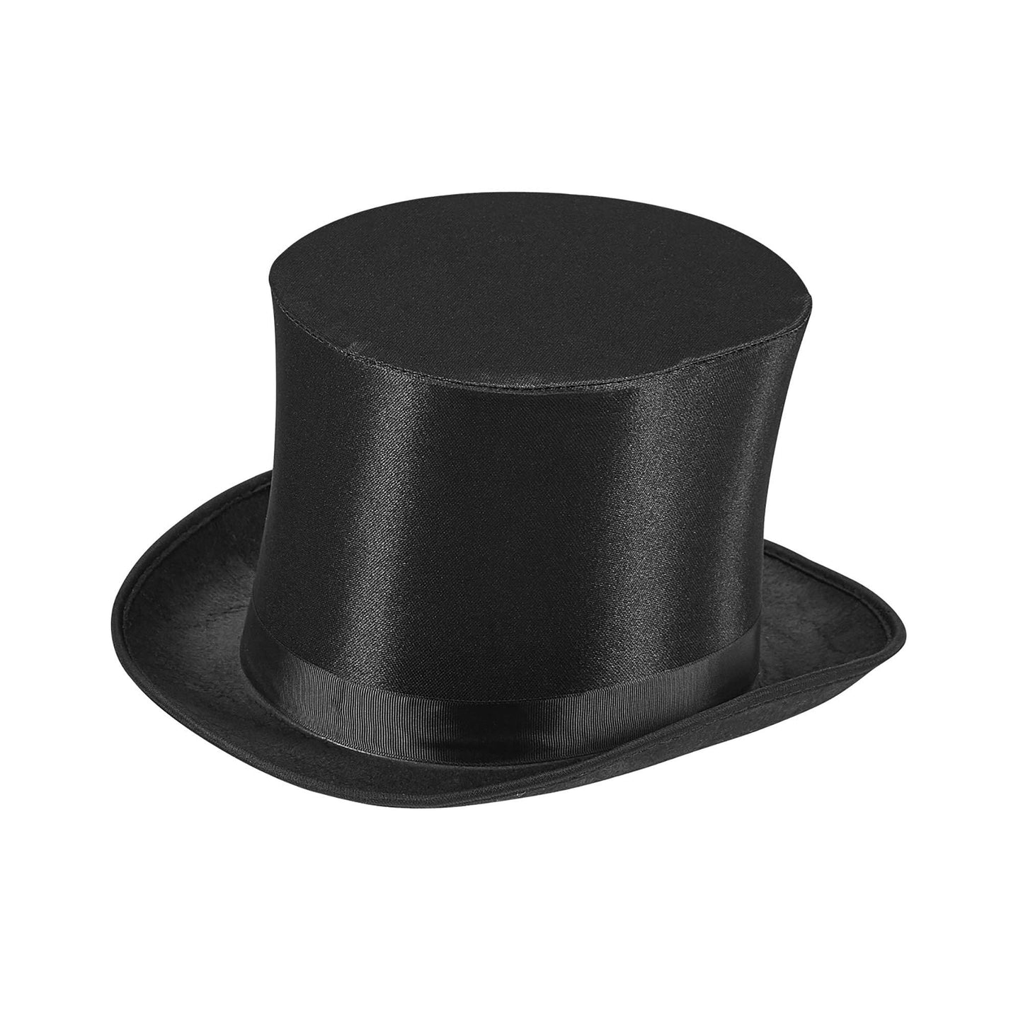 Kostüümi top hat, satin, black, one size fits all
