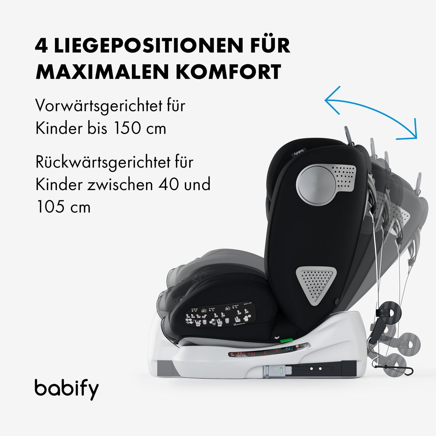 Babify Onboard 360° pöörlev turvatool, Isofix, i-Size 40–150 cm, must/tumehall