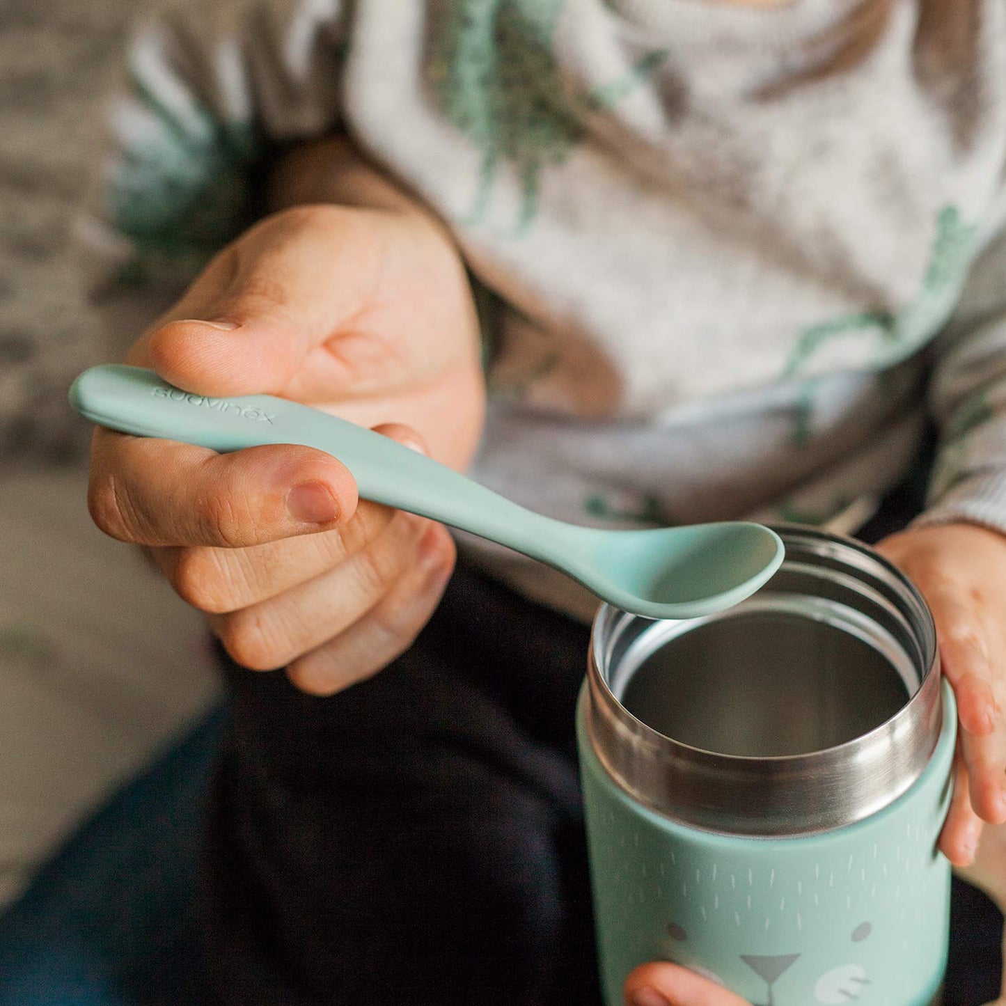 Suavinex toidutermos beebitoidule, roostevabast terasest, roheline