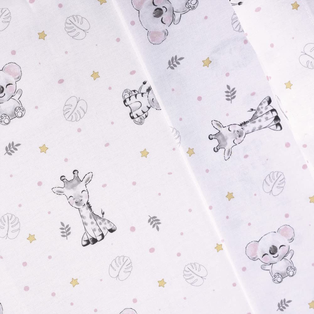 Interbaby beebivankri voodipesukomplekt “Koala”, valge-roosa, 100% puuvill