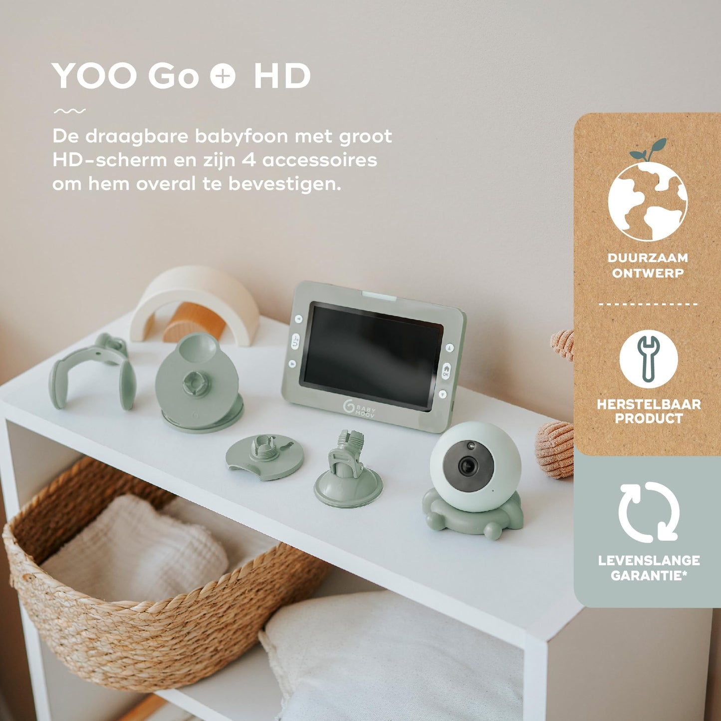 Babymoov HD wireless video baby monitor YOO Go+