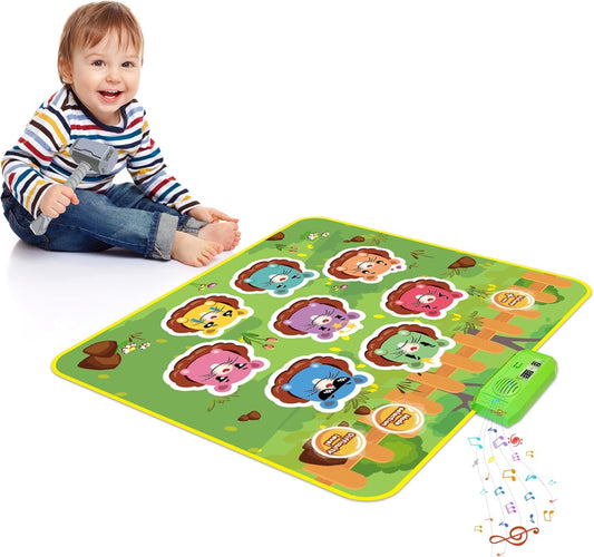 SKERITO 2-in-1 interaktiivne mutimäng "Whack-a-mole" helide ja valgusega, roheline