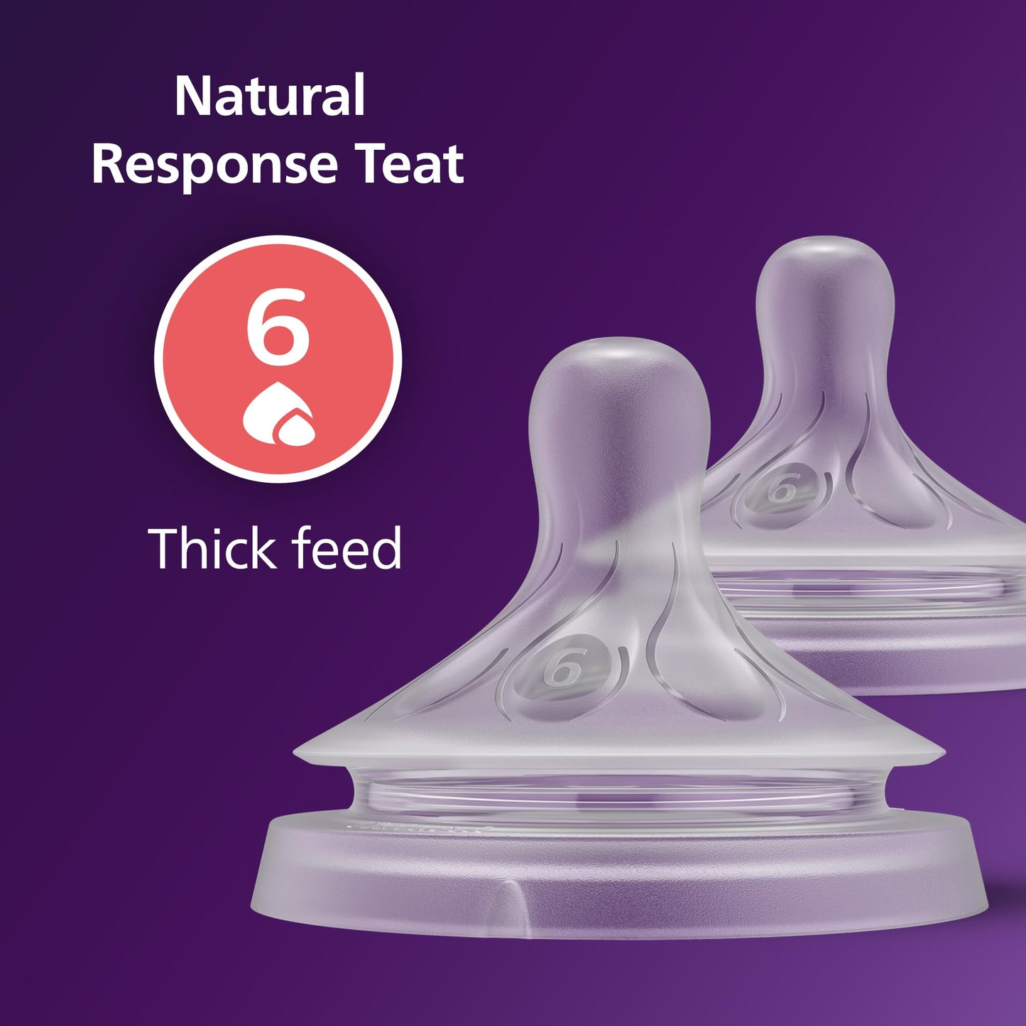 Philips Avent Natural Response lutid, 2 tk, voolukiirus 6, 6+ kuud