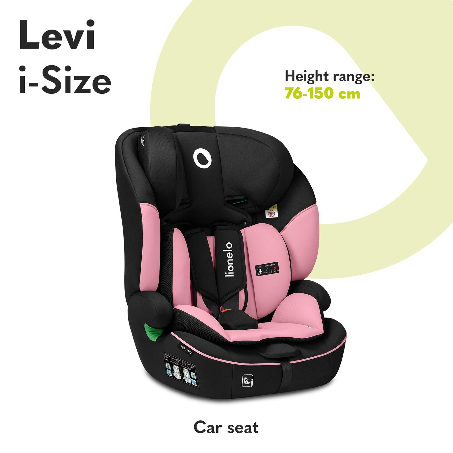 Lionelo LEVI i-Size turvatool, 9–36 kg, roosa