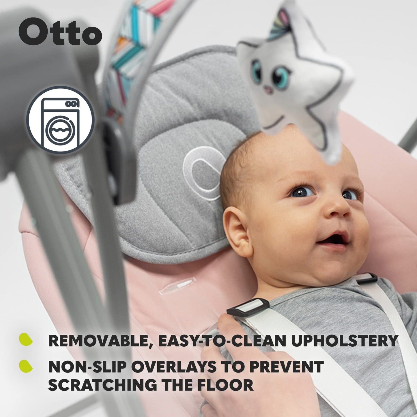 Lionelo Otto elektriline beebitool kiigega, 0–9 kg, hall