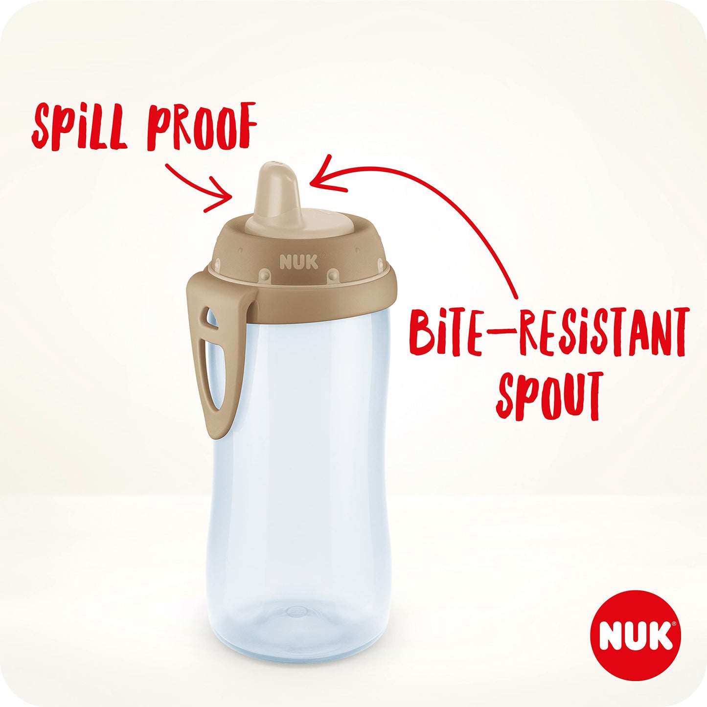 NUK Kiddy Cup joogitops lastele, 12+ kuud, 300 ml, kollane
