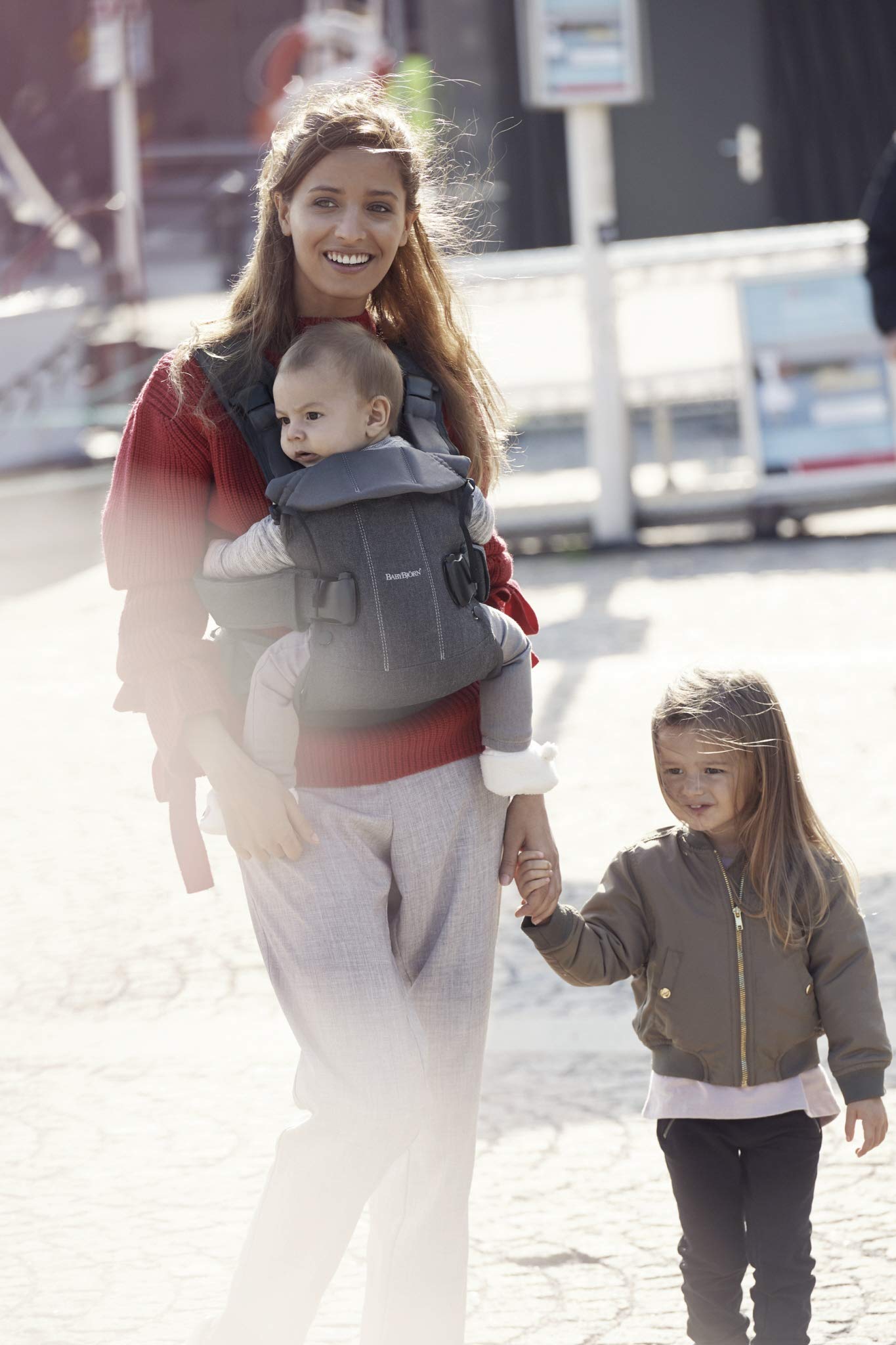 BabyBjörn Baby Carrier One – vastsündinust kuni 15 kg, puuvillasegu, denimhall/tumehall