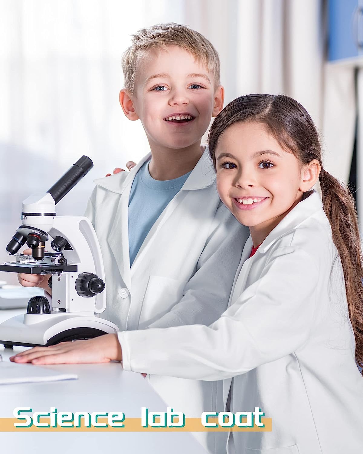 CoatCool children's scientist costume with white lab coat, 140-150cm