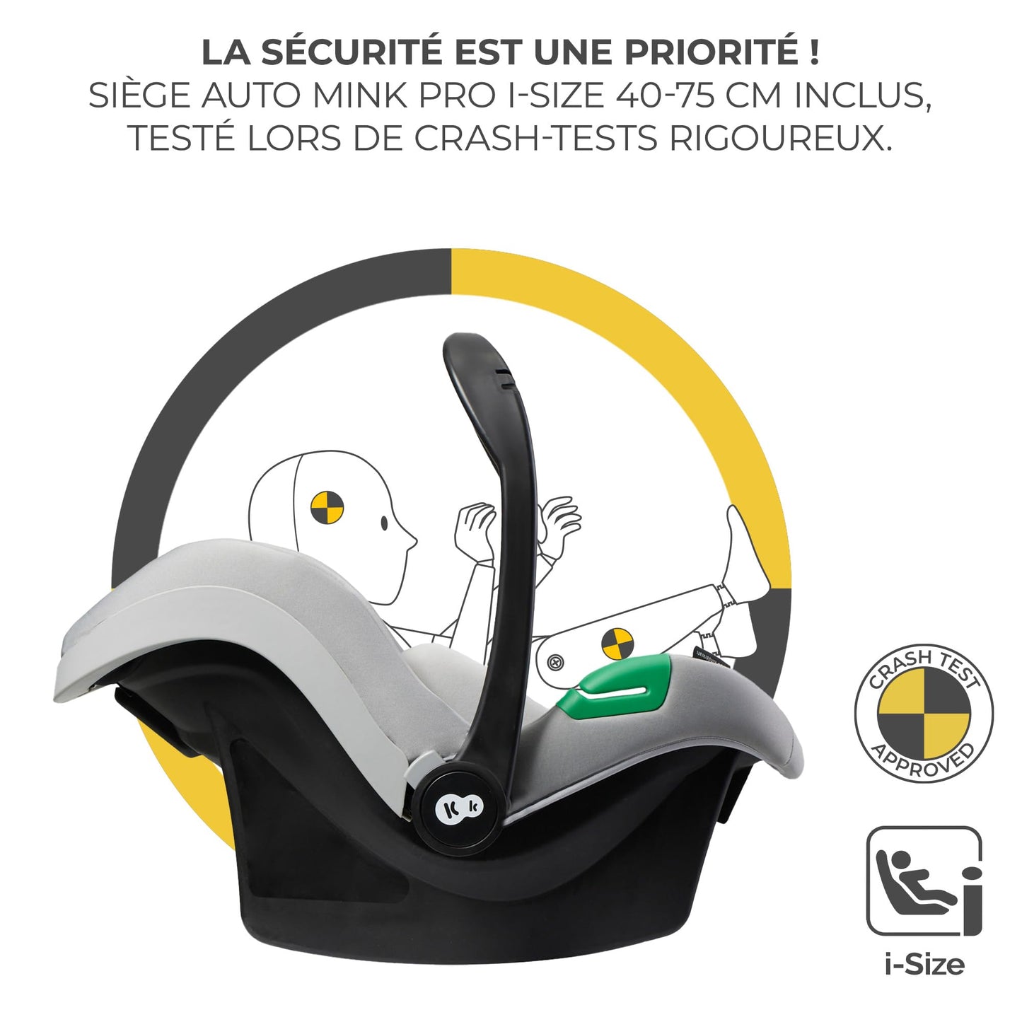 Kinderkraft ESME 3-in-1 vankrikomplekt kandekorvi, jalutuskäru ja i-Size turvahälliga, Moonlight Grey
