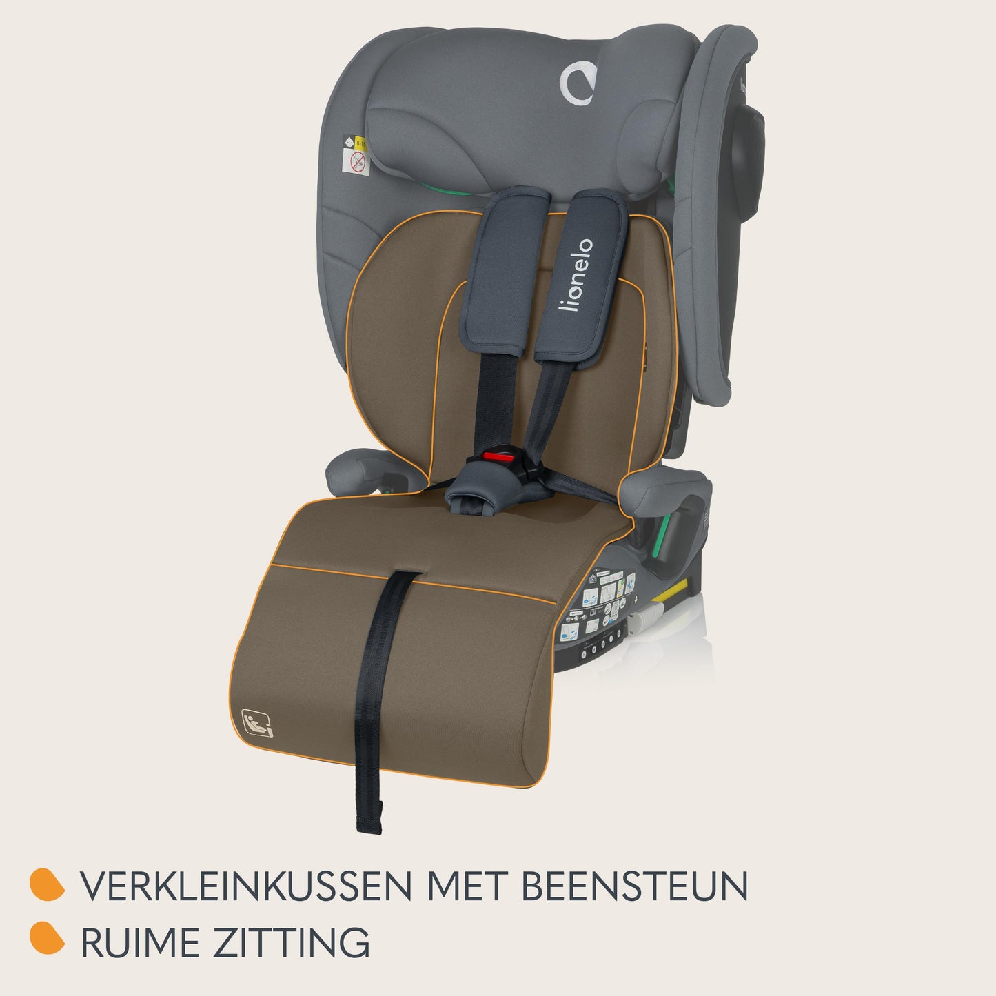 Lionelo Nelly i-Size ISOFIX turvatool 76–150 cm, kokkupandav, grafiithall