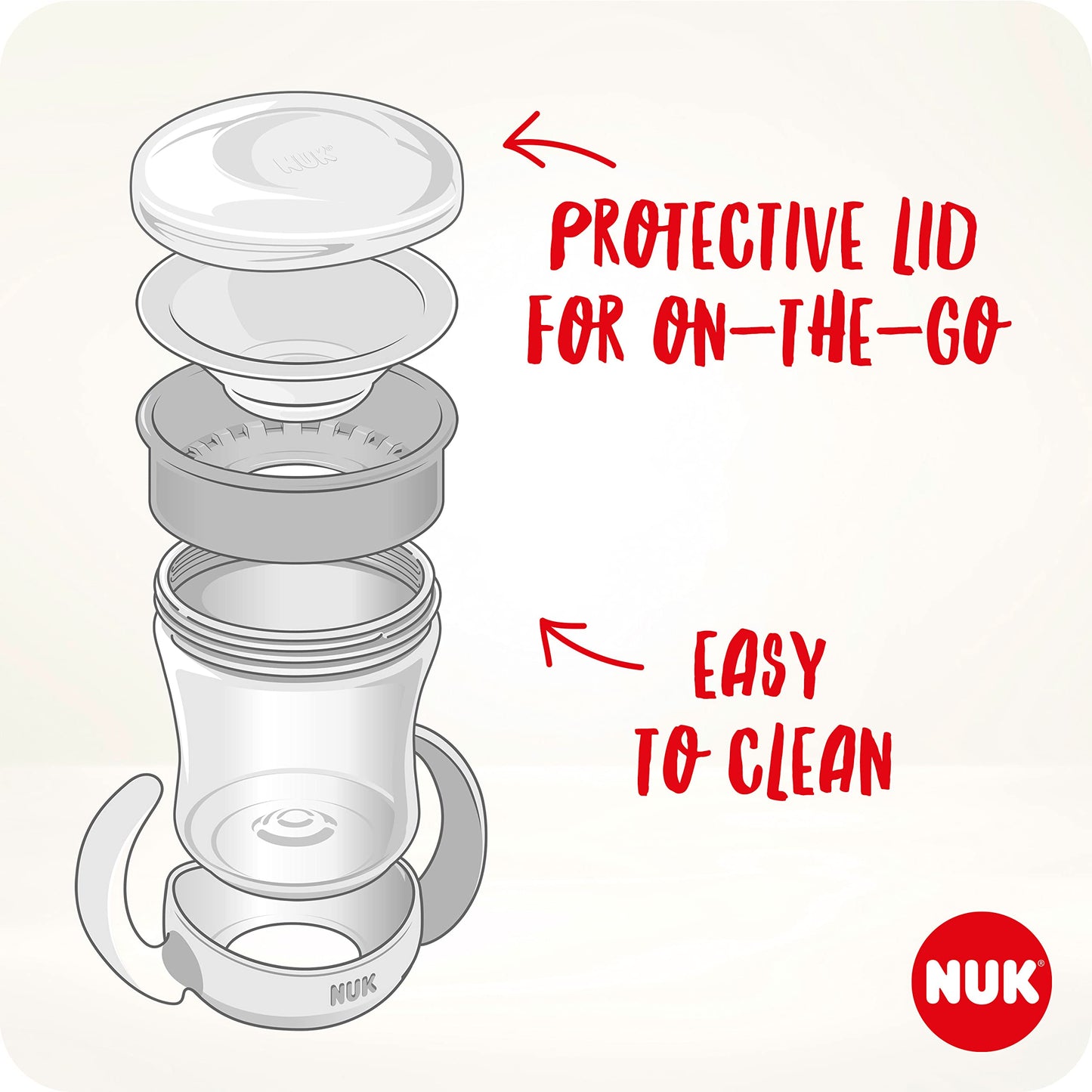 NUK Mini Magic joogitops 360° äärega, 160 ml, alates 6. elukuust, sinine hiirekujundusega