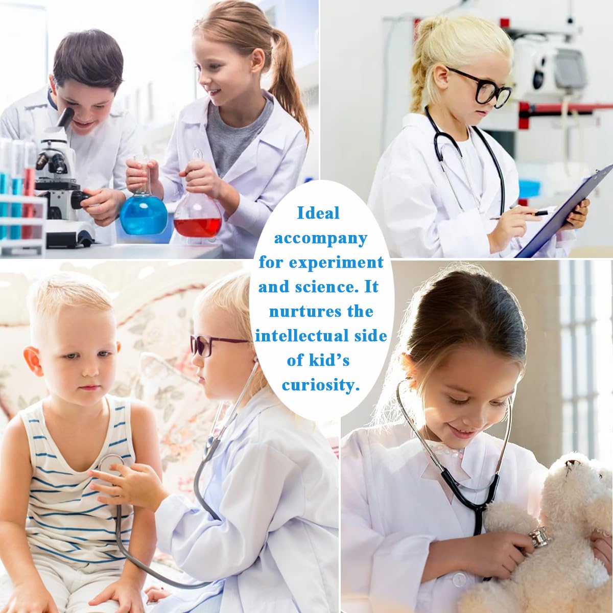 CoatCool children's scientist costume with white lab coat, 140-150cm