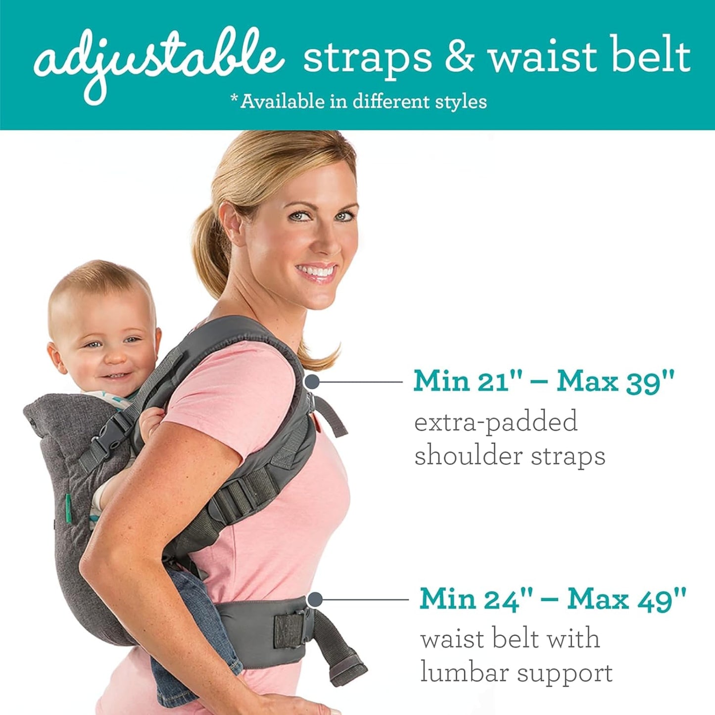 Infantino Flip Advanced 4-ühes ergonoomiline kandekott, vastsündinust kuni 14,5 kg, hall
