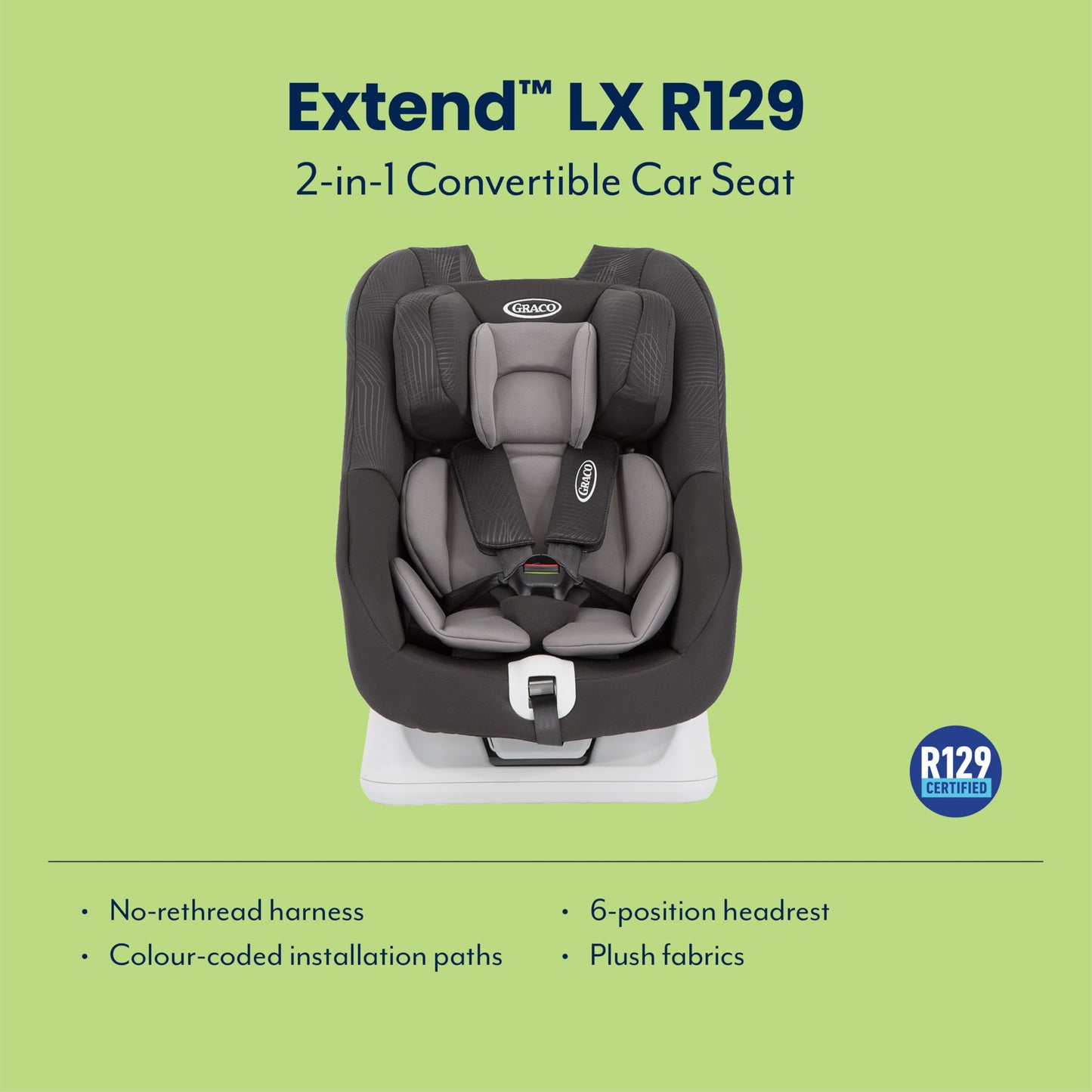 Graco Extend LX R129 turvatool, 0–4 a, selg sõidusuunas kauem, Midnight Fashion