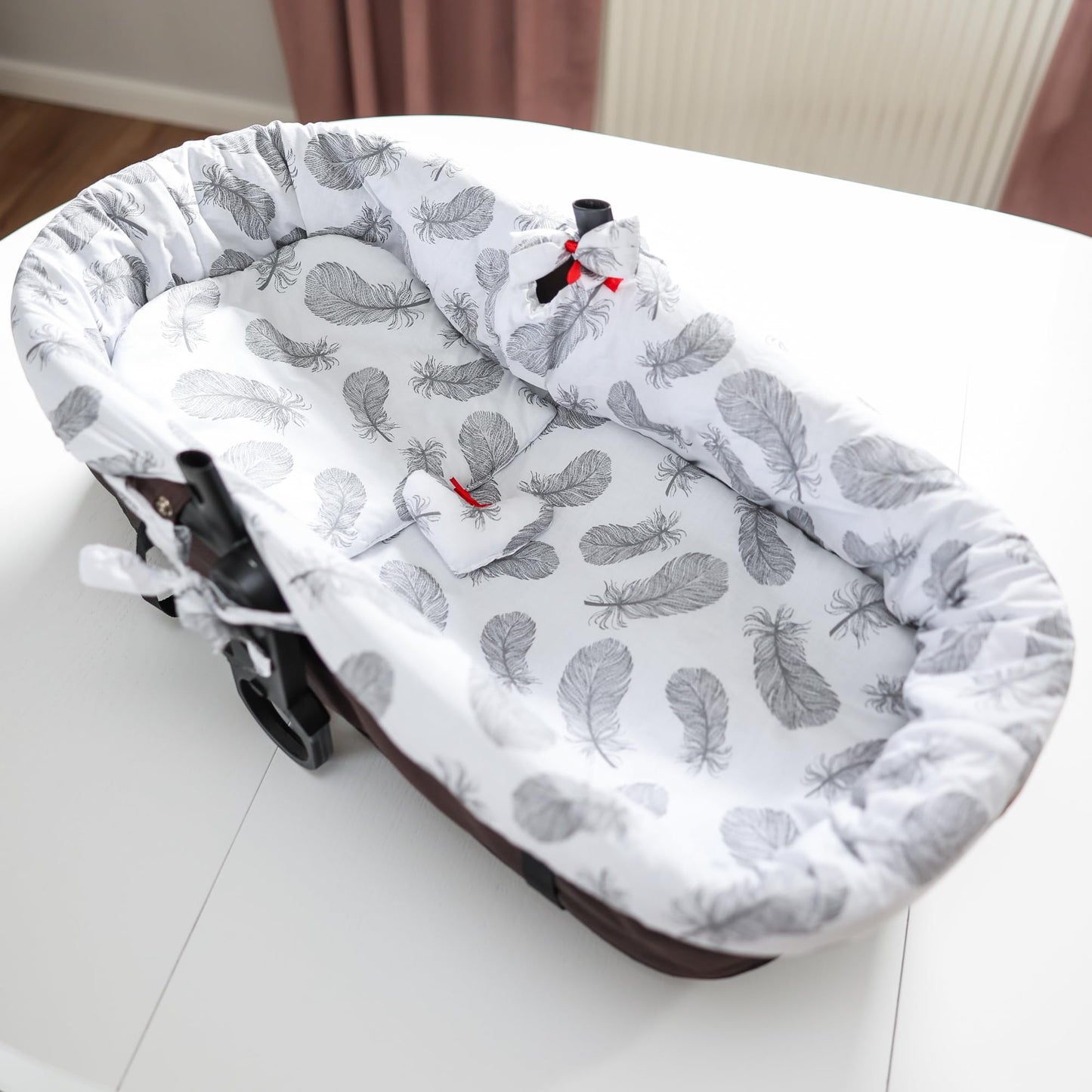 Totsy Baby vankrikorvikatte komplekt, 3-osaline, hallid suled