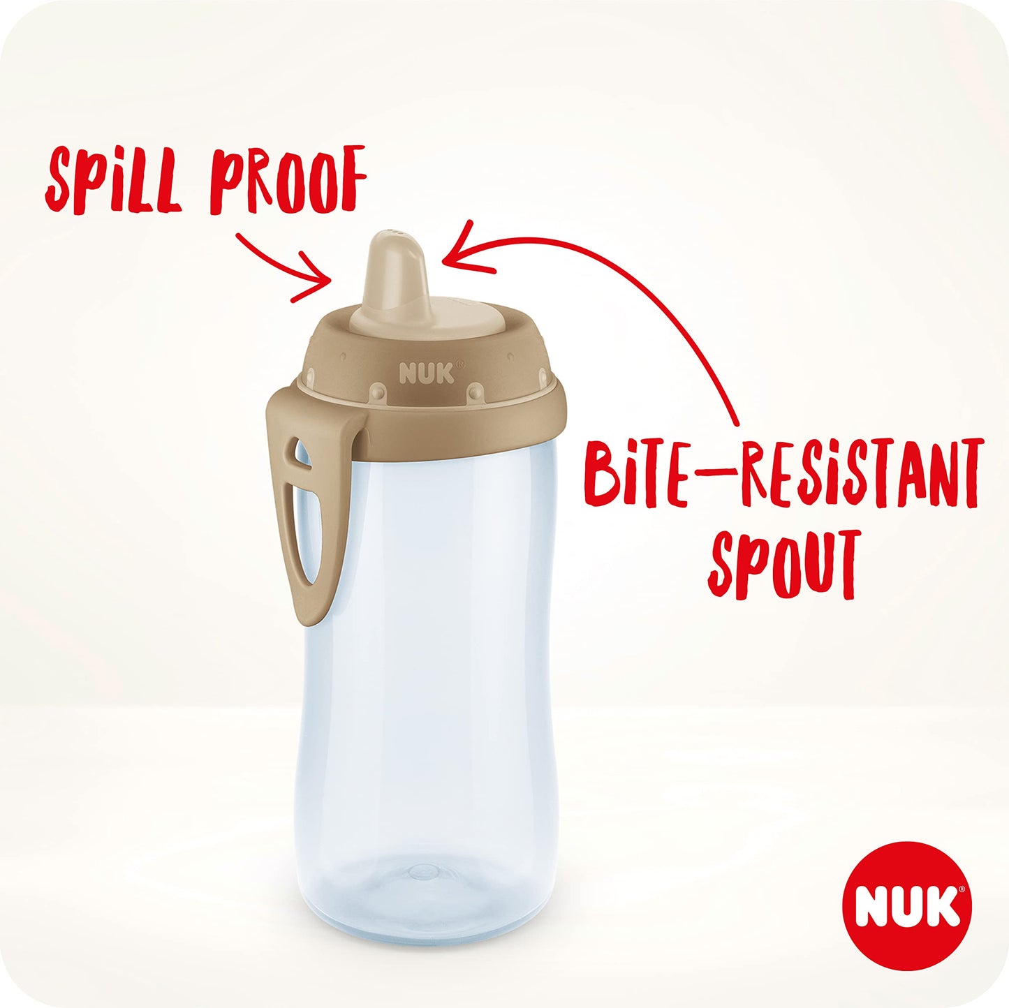 NUK Kiddy Cup joogitops, 300 ml, alates 12. elukuust, roosa, tilkumiskindel