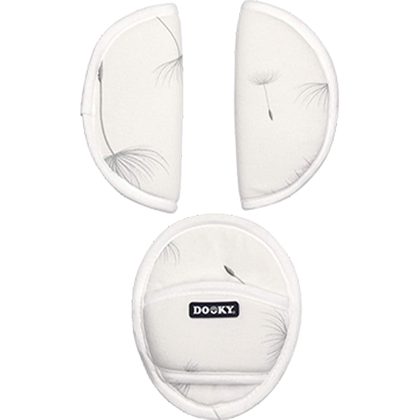 Dooky universaalsed turvavöö pehmendused “Dandelion” – beebitoolile, vankrile ja turvatoolile, valged