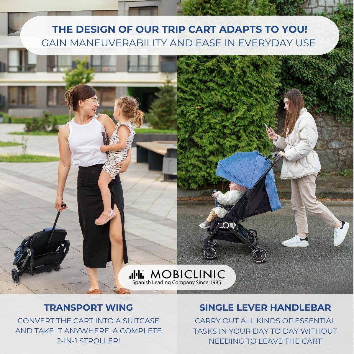 Mobiclinic ultrakompaktne kergkäru Trip, sinine