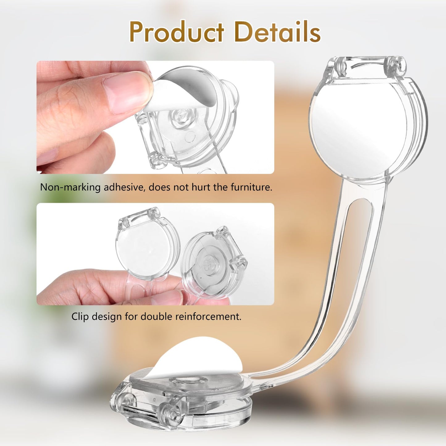 AiQInu child safety locks for cabinets and drawers, transparent, 9 pcs