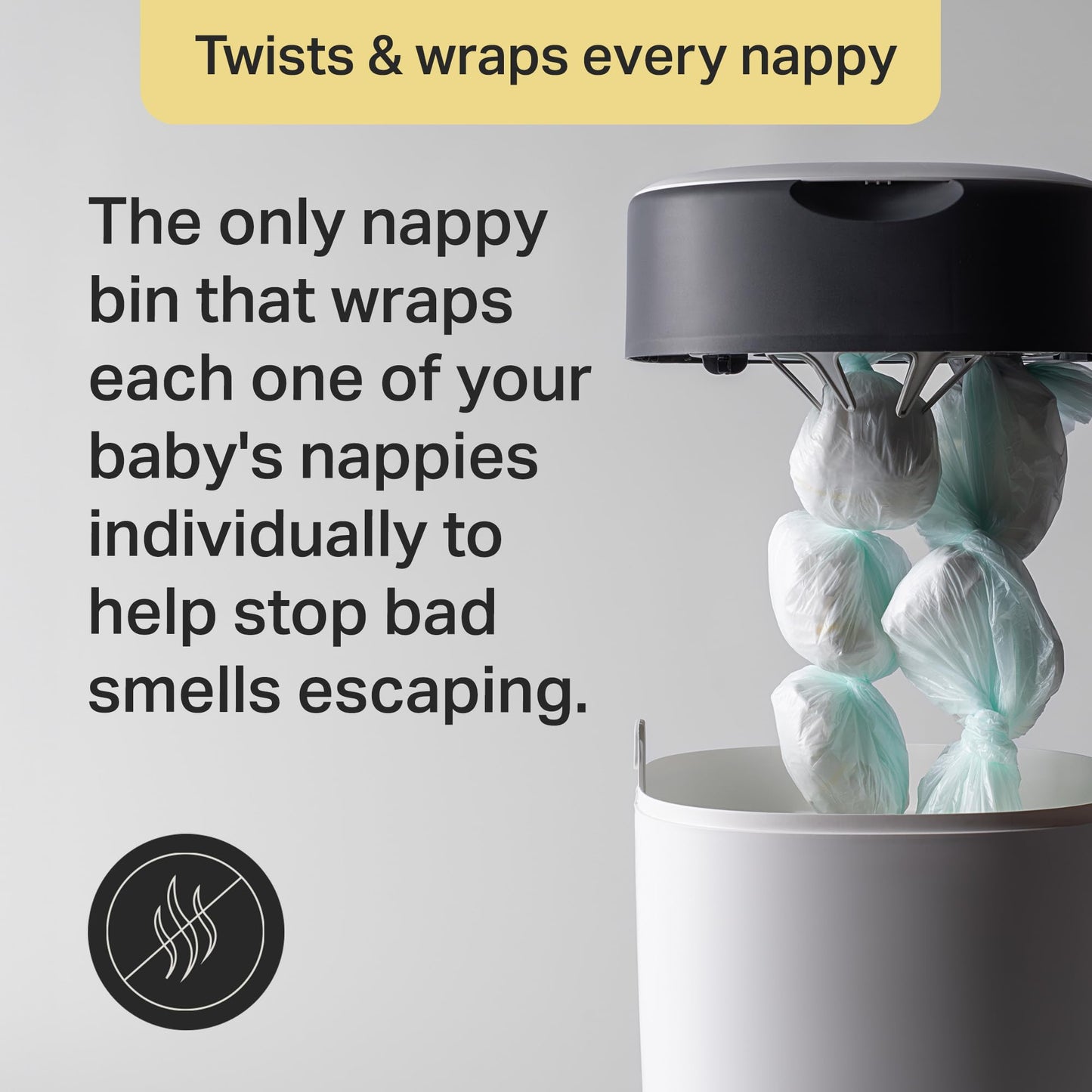 Tommee Tippee Twist & Click mähkmekonteiner koos 2 kassetiga