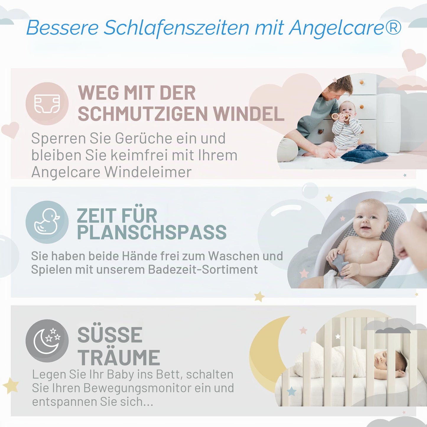 Angelcare Windeleimer ümmargused täitekassettid 6 tk