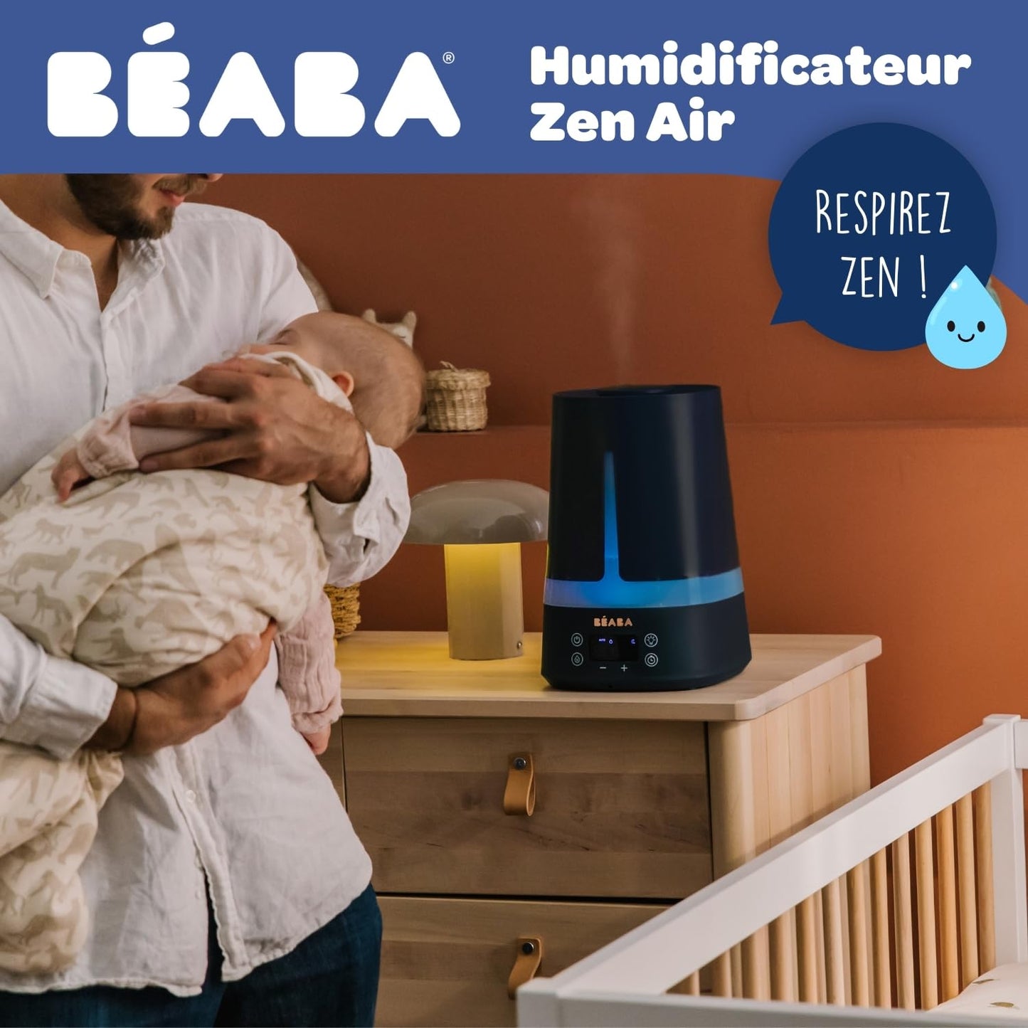 Béaba Zen Air õhuniisuti öövalgustusega, 4 L, sinine