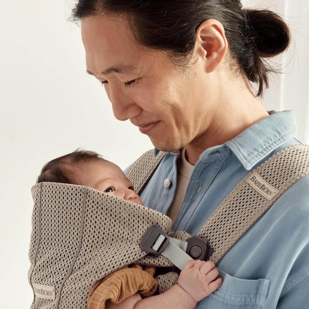 BabyBjörn Baby Carrier Mini carrier bag, 3D Mesh, grey-beige