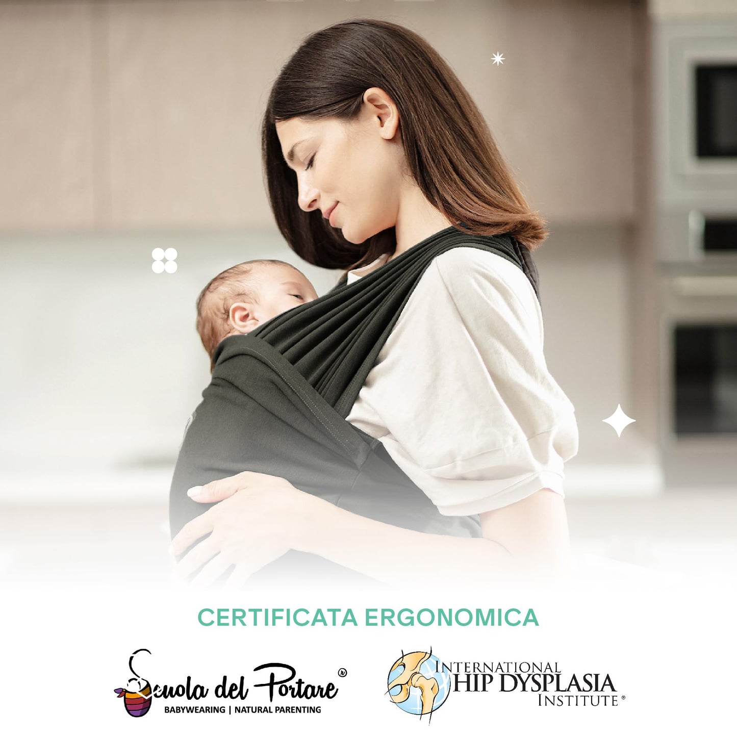 Koala Babycare Stretchy Baby Sling – 100% Organic Cotton, Easy to Wear, Up to 15 kg