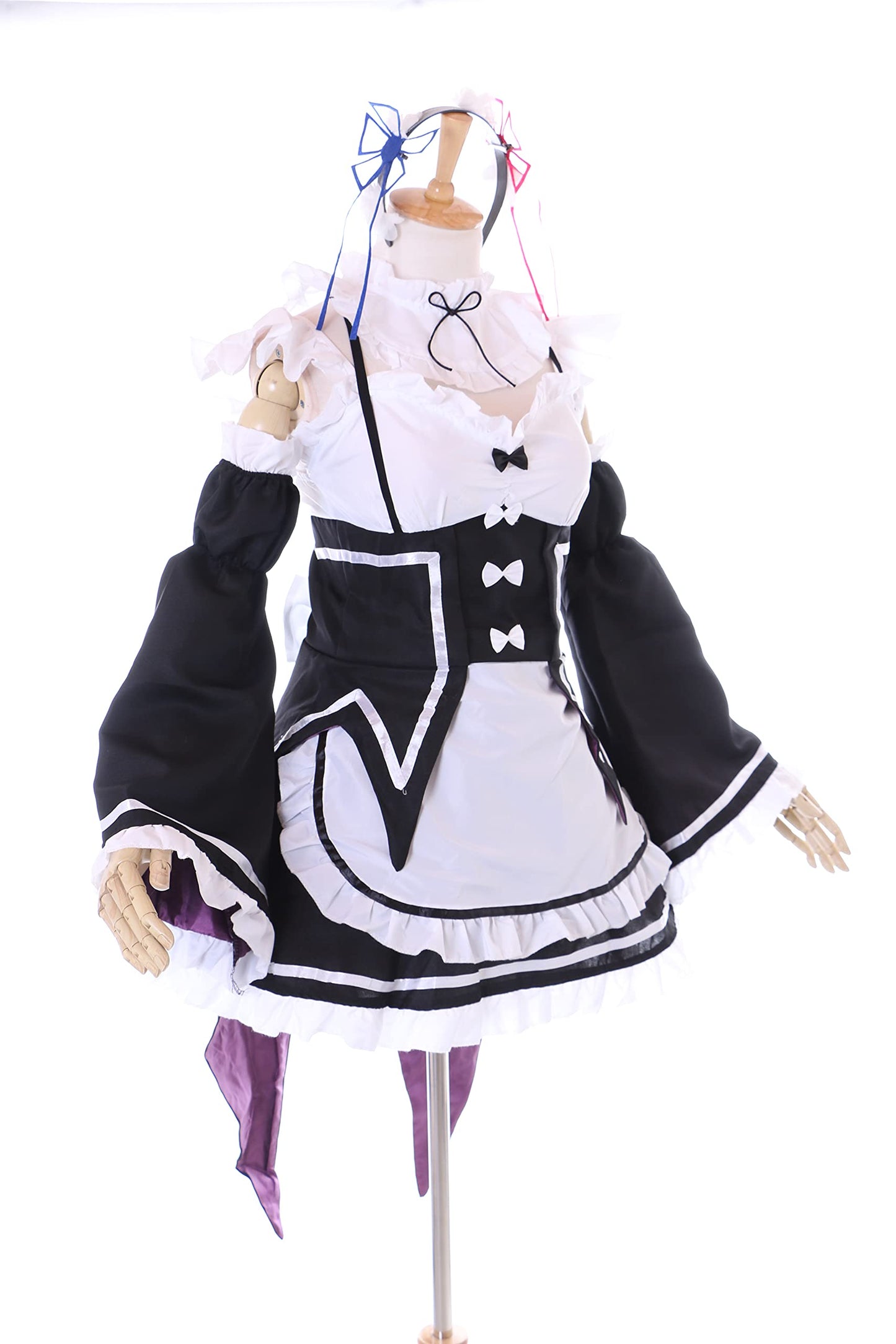 Naiste cosplay kostüüm „Re:Zero“ Rem/Ram teenijanna, 7-osaline komplekt, suurus L
