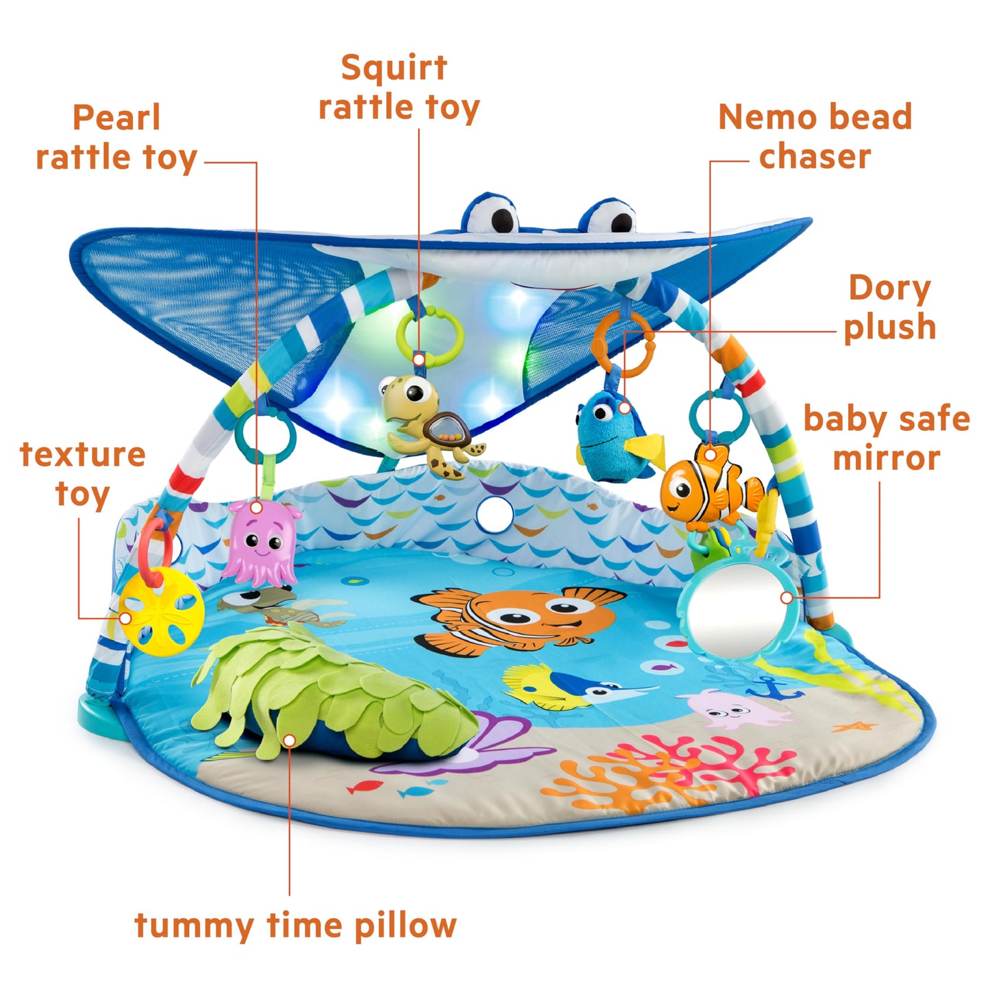 Bright Starts Disney Baby Finding Nemo Mr. Ray play mat and activity center