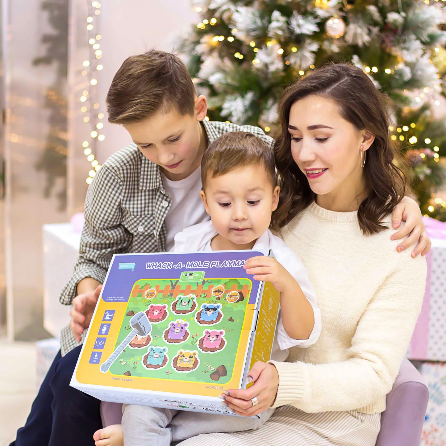 SKERITO 2-in-1 interaktiivne mutimäng "Whack-a-mole" helide ja valgusega, roheline