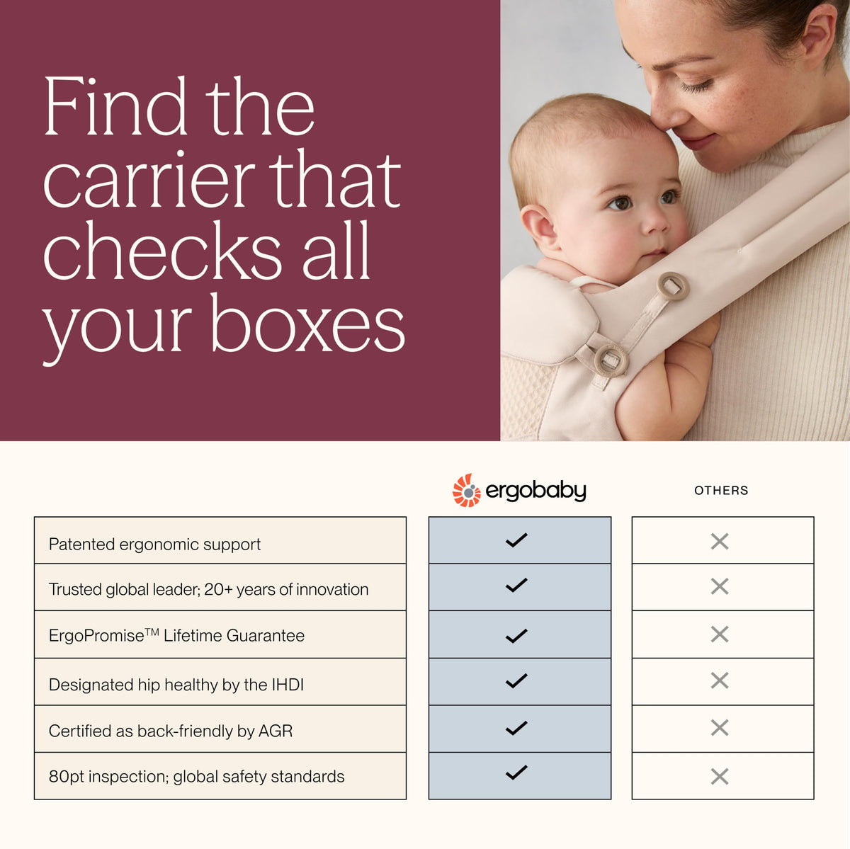Ergobaby Upsie Sling puusa kandekott, Natural Beige, 6–48 kuud