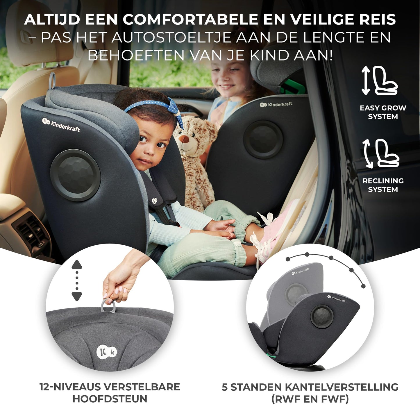 Kinderkraft I-360 i-Size pöörlev turvatool 0–12 a (40–150 cm / 0–36 kg), ISOFIX, hall