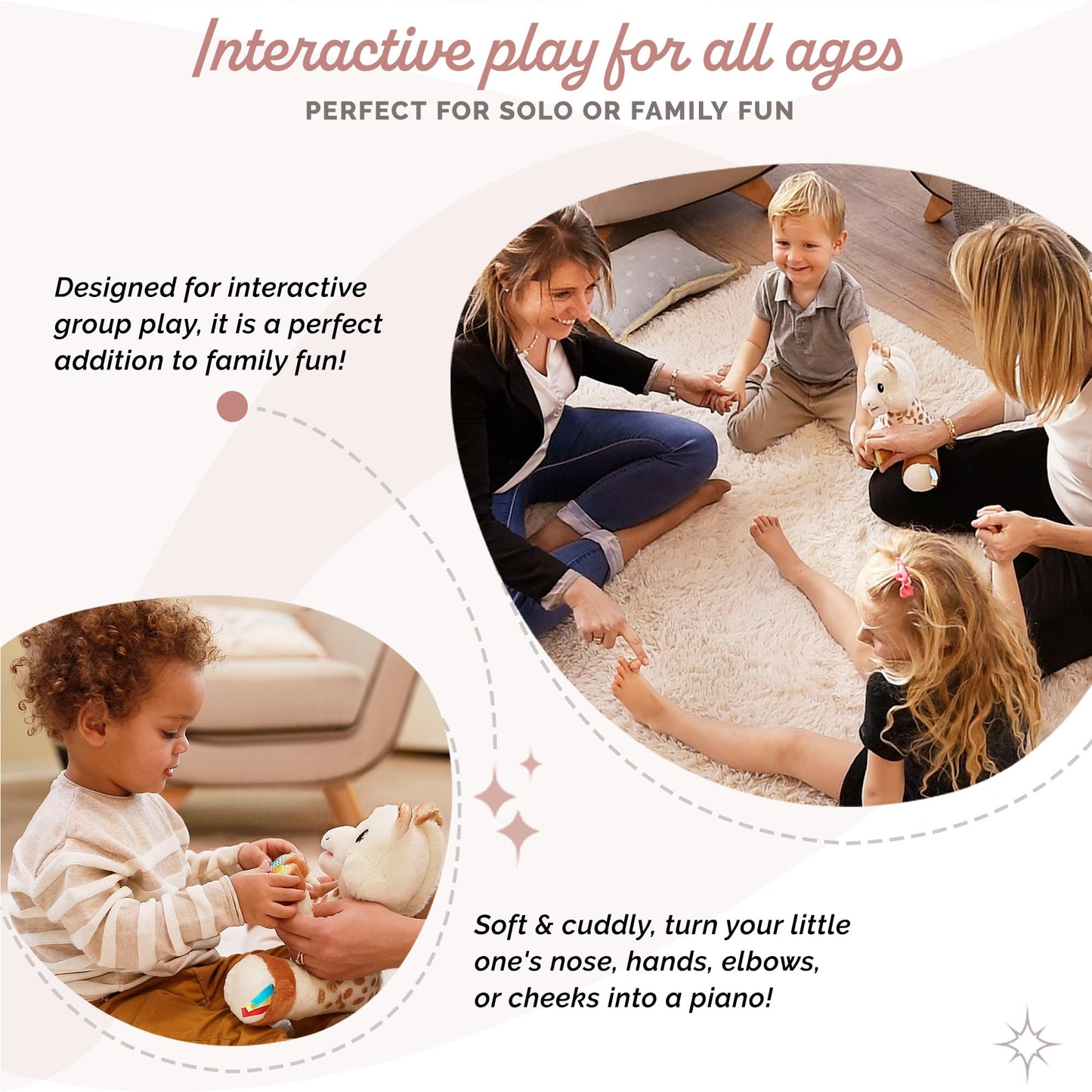 Sophie la girafe interaktiivne muusikaline plüüs, „Touch and Play Music”, 3+ kuud