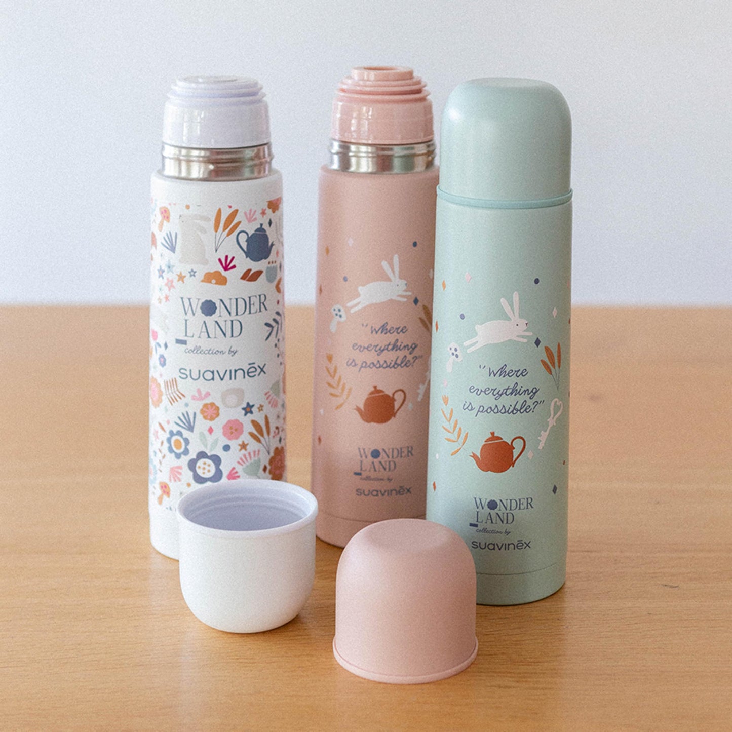 Suavinex roostevabast terasest termospudel 500 ml, roosa (Wonderland kollektsioon)