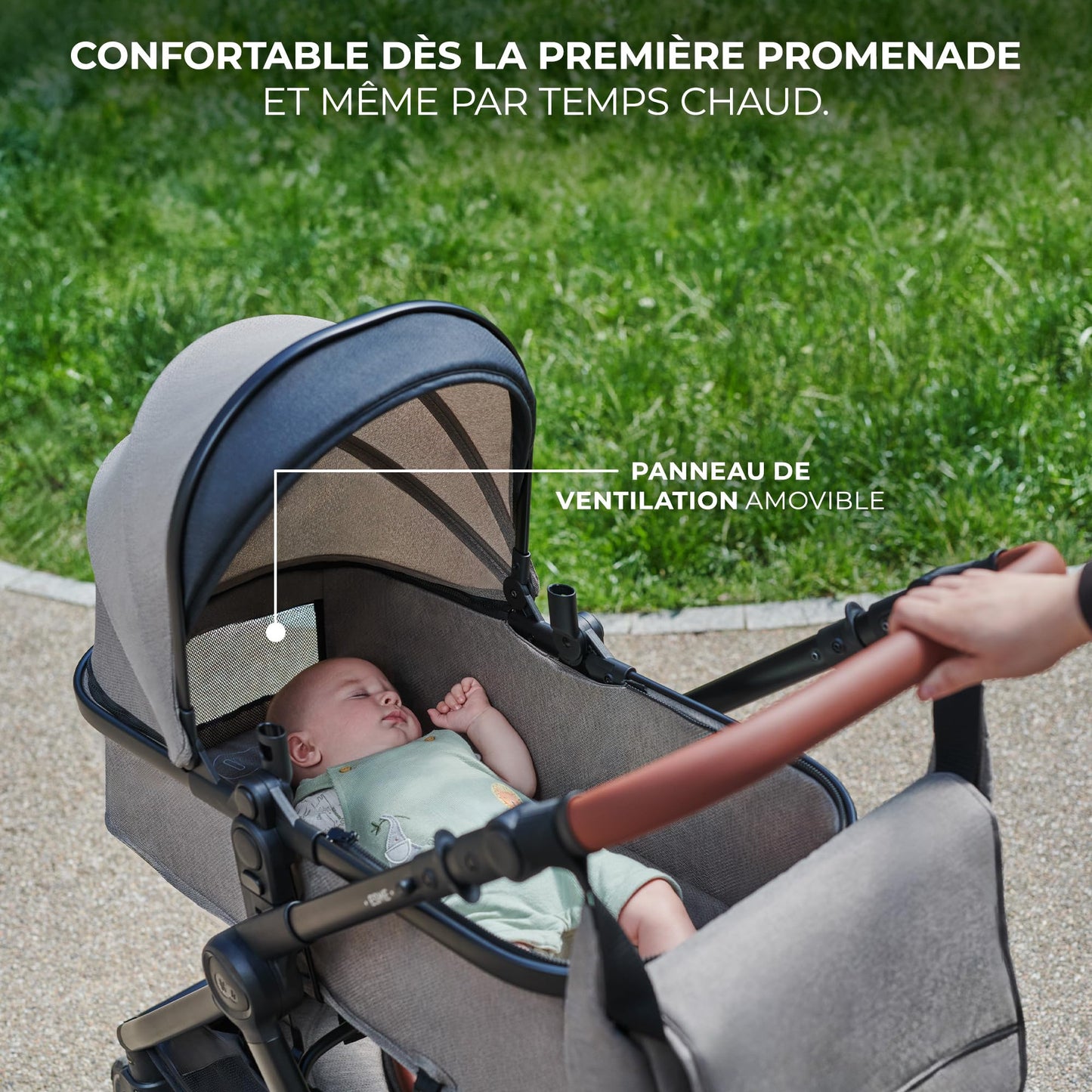 Kinderkraft ESME 3-in-1 vankrikomplekt kandekorvi, jalutuskäru ja i-Size turvahälliga, Moonlight Grey