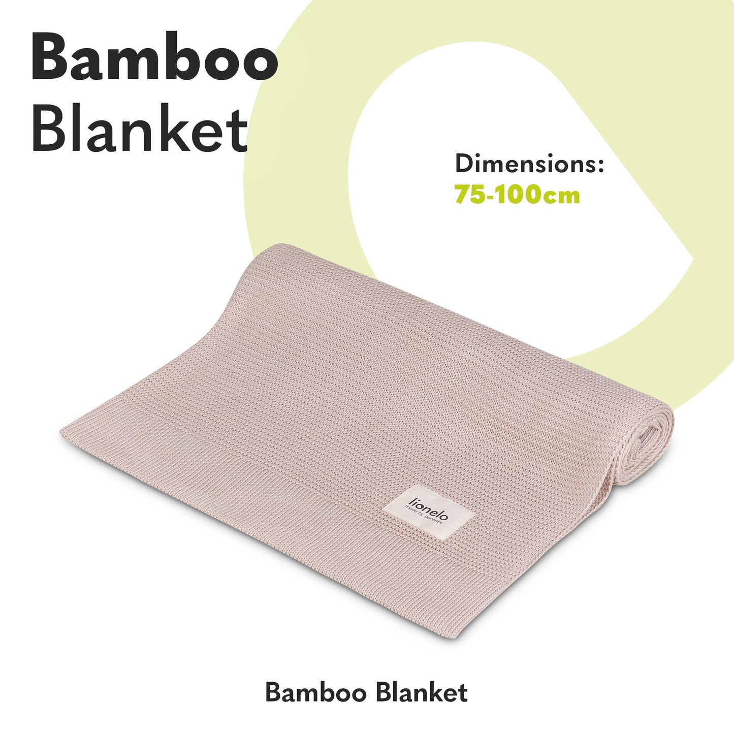 Lionelo bambusest beebitekk 100×75 cm, 100% puuvill, antibakteriaalne ja hüpoallergeenne, roosa