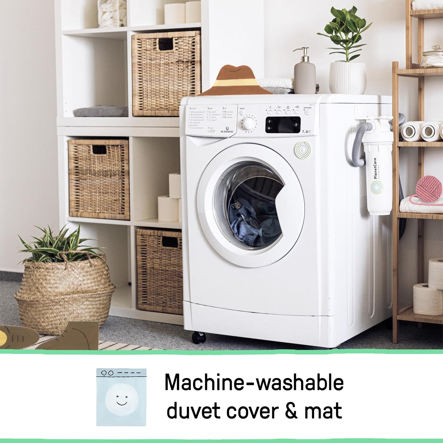 Ingenuity Cozy Spot pööratav tegevusmatt ja mängukaar puidust riputuslatiga, Loamy