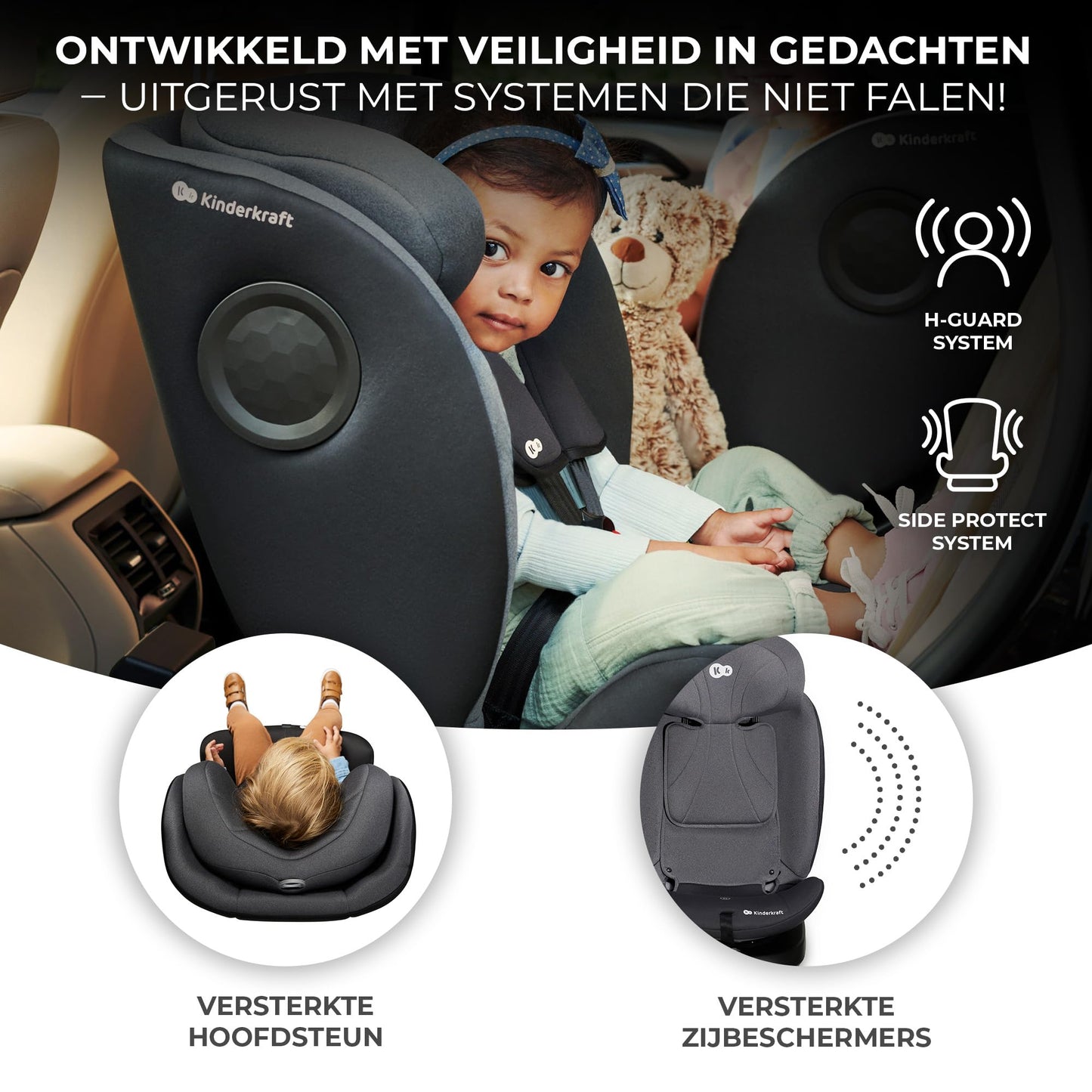Kinderkraft I-360 i-Size pöörlev turvatool 0–12 a (40–150 cm / 0–36 kg), ISOFIX, hall