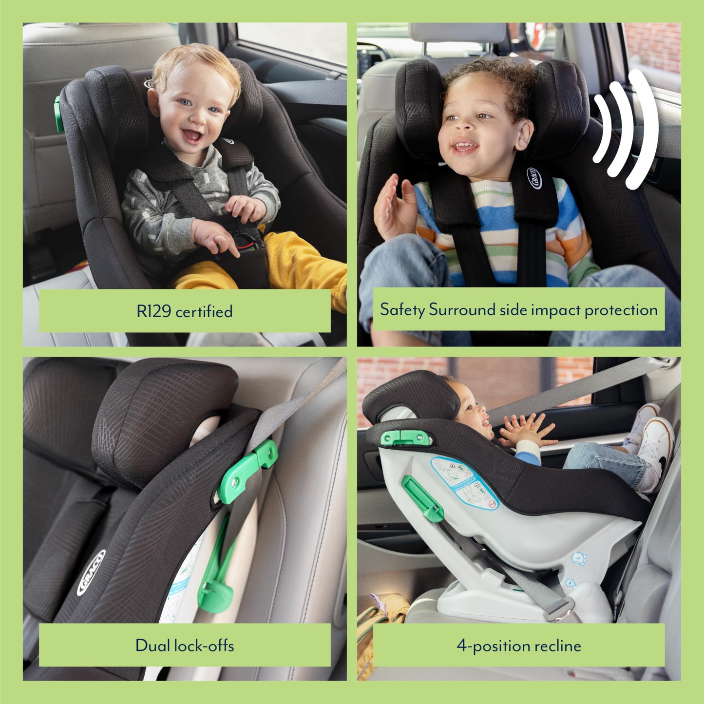 Graco Extend LX R129 turvatool, 0–4 a, selg sõidusuunas kauem, Midnight Fashion
