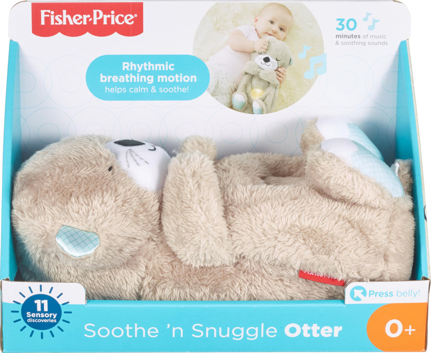 Fisher-Price kaisukas ja helimasin Soothe 'n Snuggle Otter, valguse ja hingamisliigutustega