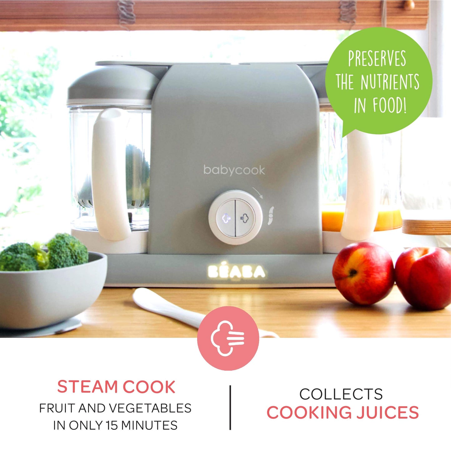 Béaba Babycook Duo 4-in-1 baby food blender-steamer, black