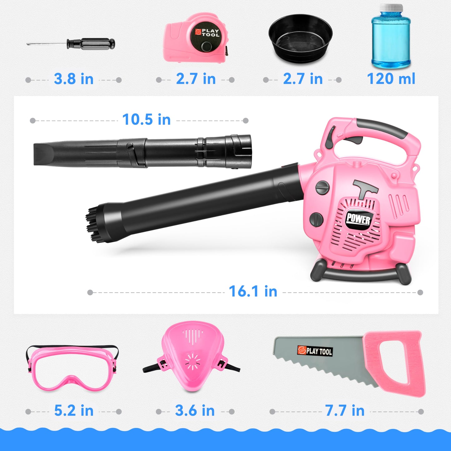 Toy Choi’s 2-in-1 mullimasin ja aiatööriistade komplekt väikelastele, roosa