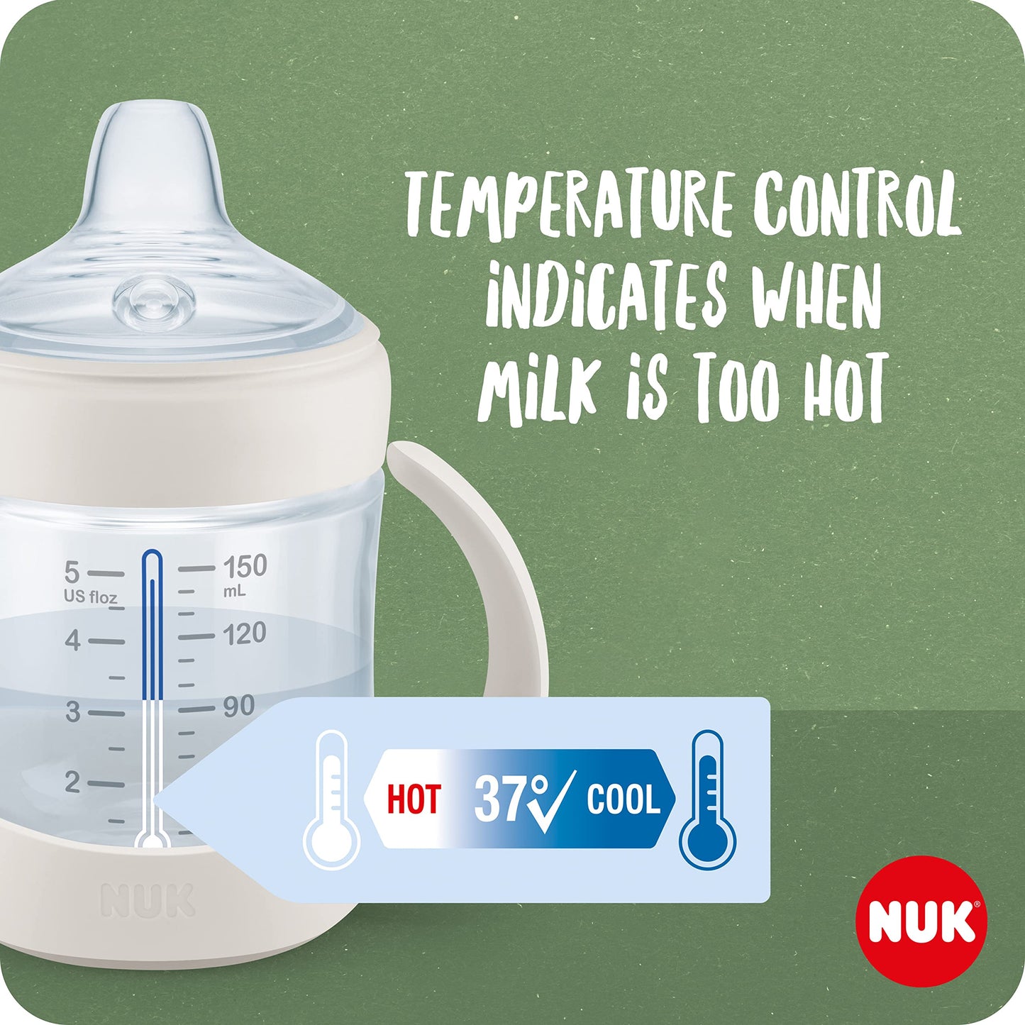 NUK for Nature joogitops 150 ml, 6–18 kuud, lekkekindel, temp.indikaatoriga, beez