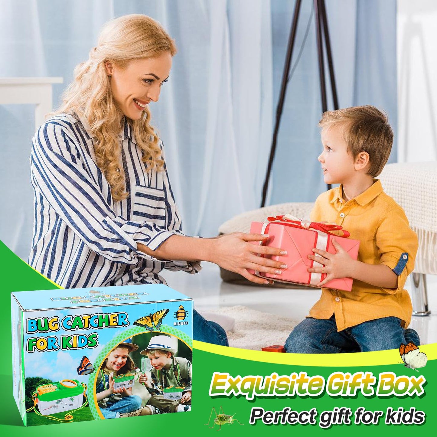 Biubee putukapüüdmise komplekt lastele, 2 komplekti, 8 osa