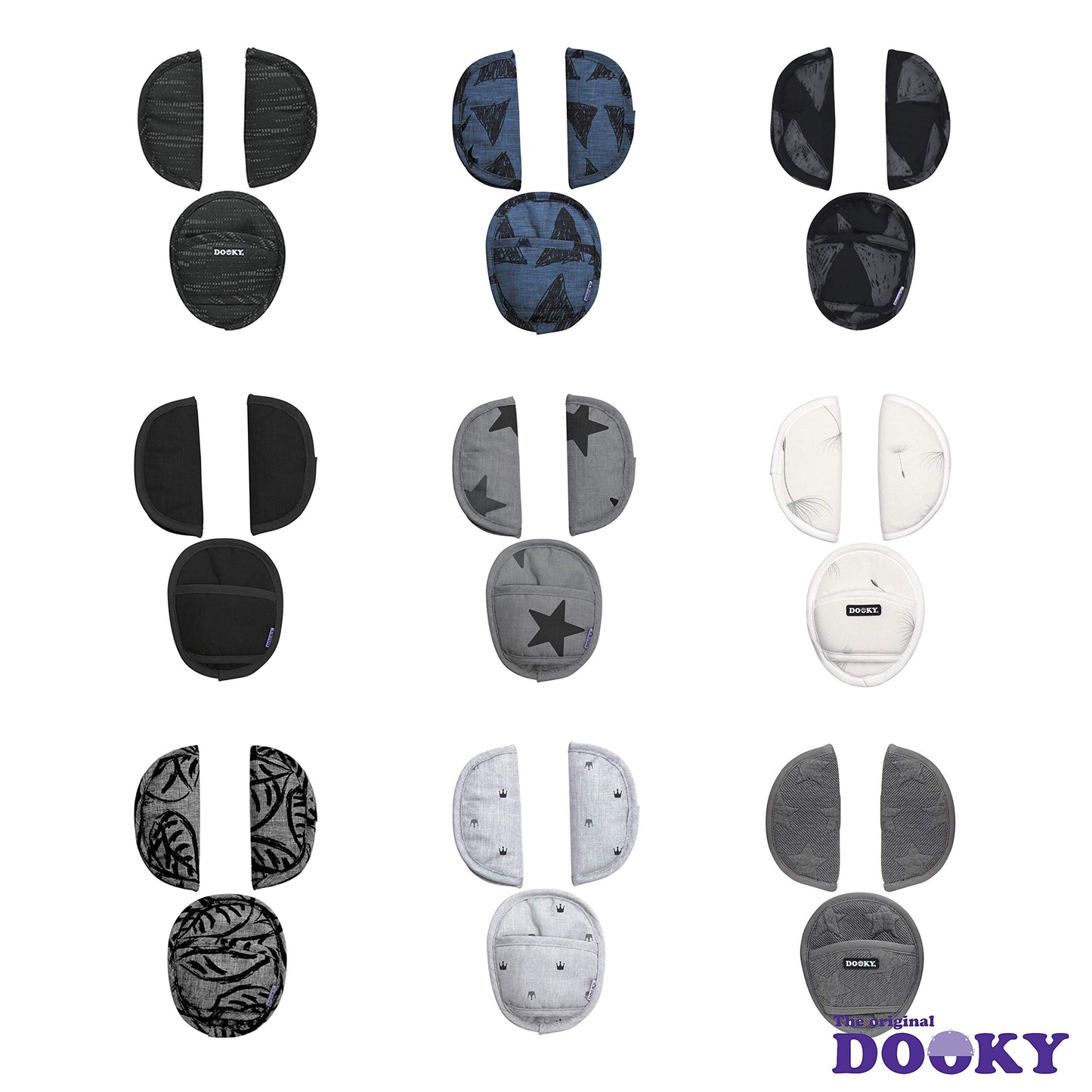 Dooky universaalsed turvavöö pehmendused “Dandelion” – beebitoolile, vankrile ja turvatoolile, valged