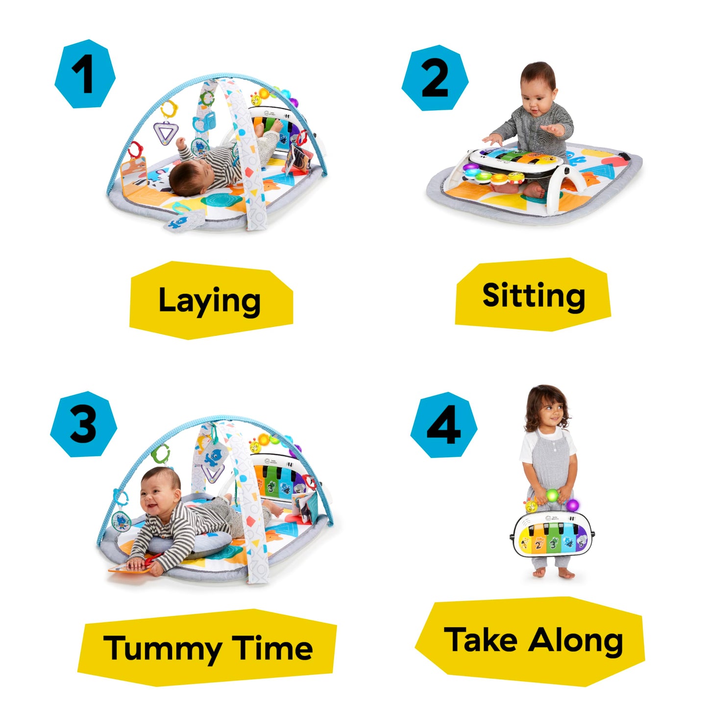 Baby Einstein 4-ühes Kickin’ Tunes muusikaline tegevusmatt ja klaveriga mängukeskus