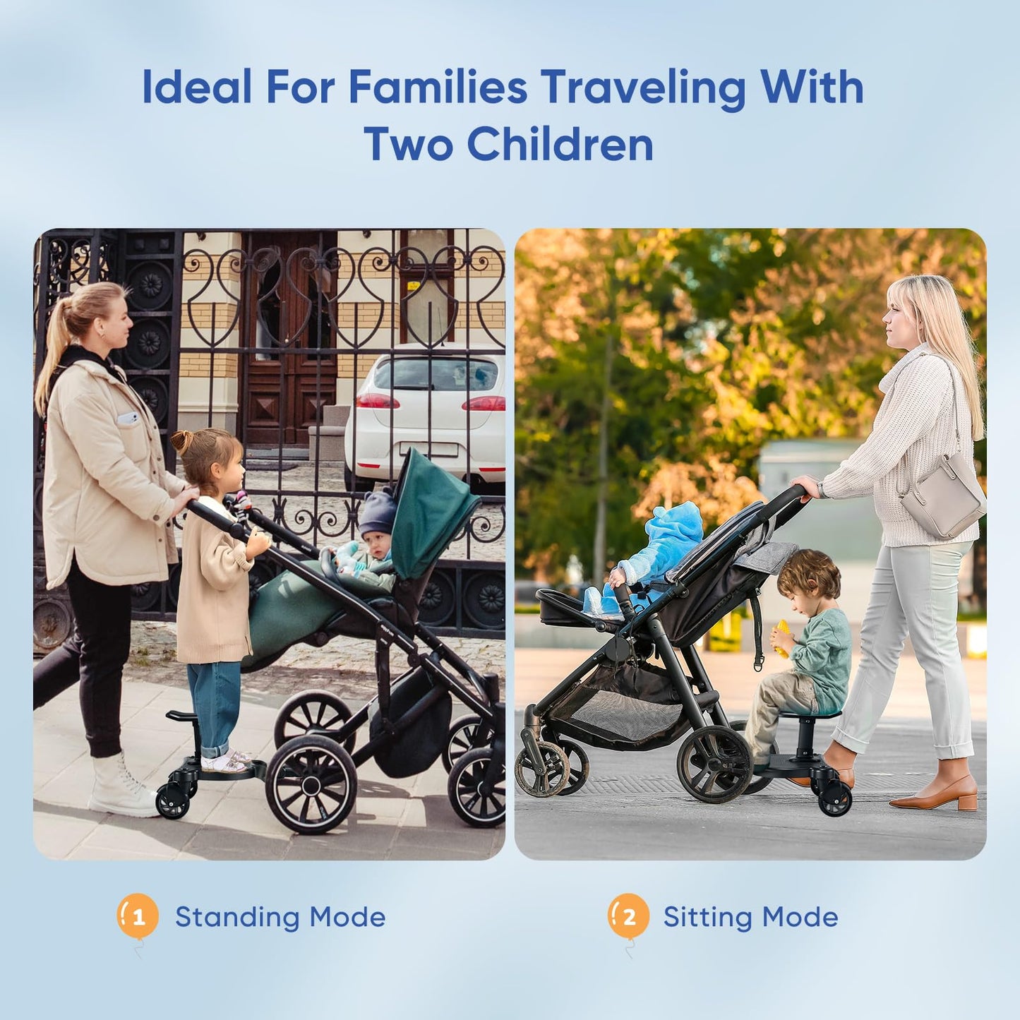 BugyKido universaalne seisulaud ja iste vankrile, koos organiseerimiskotiga, must