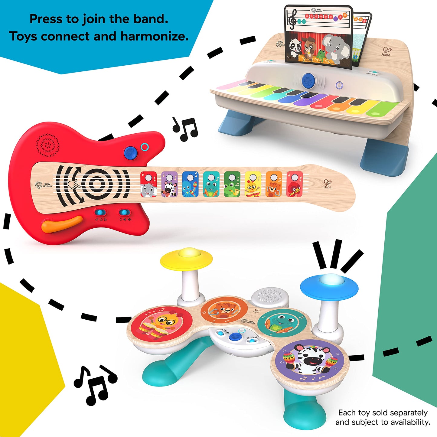 Baby Einstein Together in Tune puidust trummimänguasi, juhtmevaba, alates 12. elukuust