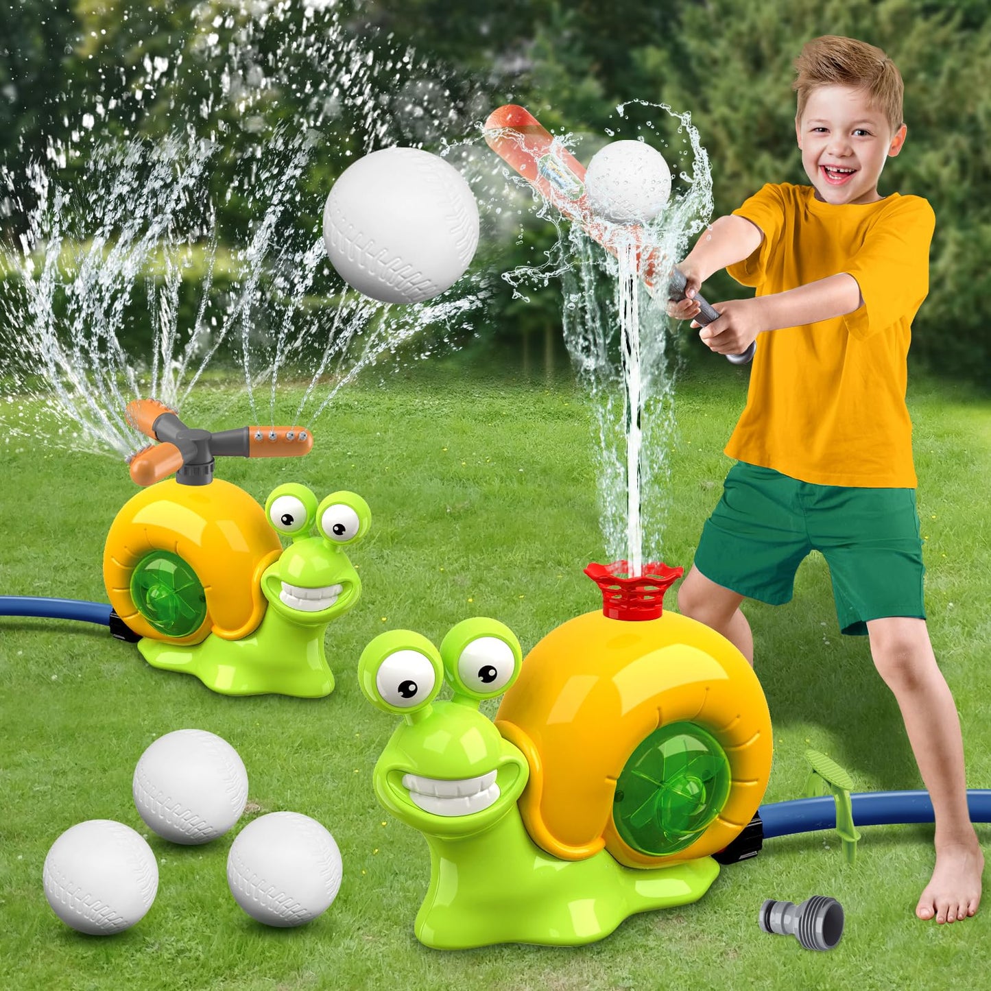 ROUSKY 2-in-1 laste veemäng ja pesapallikomplekt, teo sprinkleriga